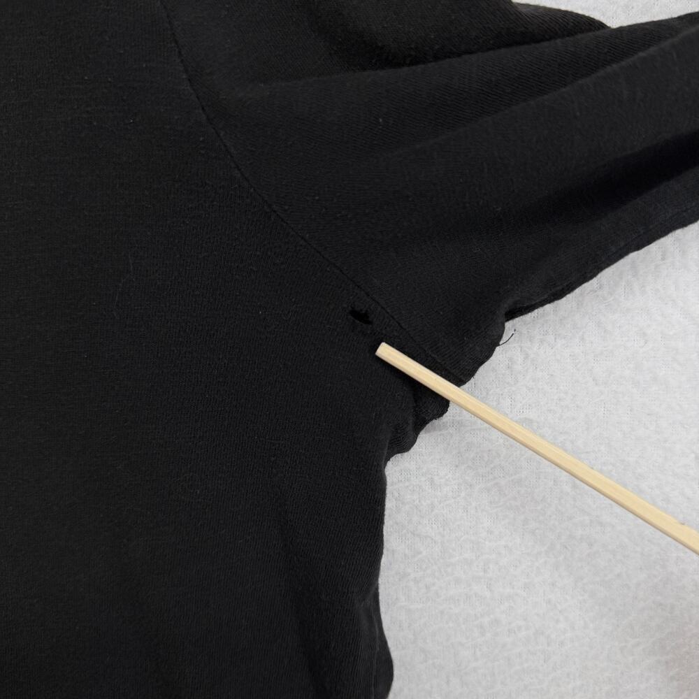EILEEN FISHER Top PM Slub Organic Cotton Jersey Scoop Neck Long Sleeve Black - Picture 11 of 12